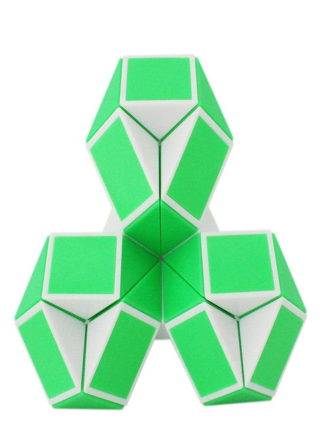 Mipartebo Magic Snake Cube Twist Puzzle 24 Wedges Large Size Twist Fidget Snake Toys Gift Party Favors Game Goodie Bag Fillers Christmas Stocking Stuffers for Kids Adults Teens Green - Image 5